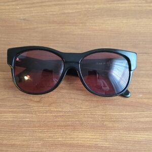 Classic Black Frame Sunglasses with Dark Red Lenses